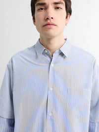 Comme des Garçons Homme - Layered Longsleeve Shirt in Blue