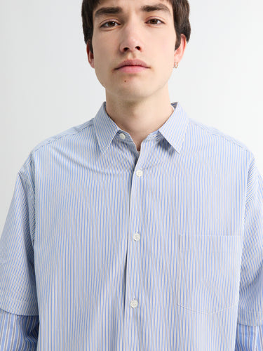 Comme des Garçons Homme - Layered Longsleeve Shirt in Blue