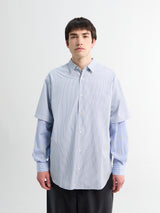 Comme des Garçons Homme - Layered Longsleeve Shirt in Blue