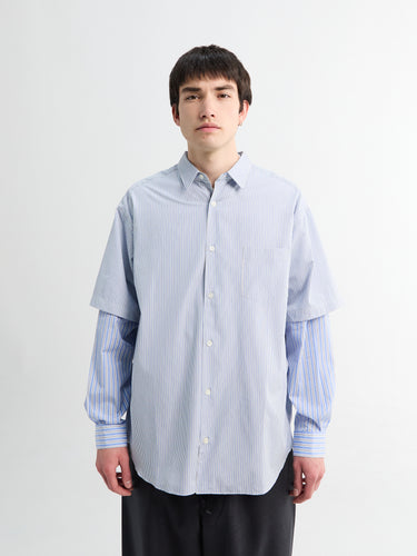 Comme des Garçons Homme - Layered Longsleeve Shirt in Blue