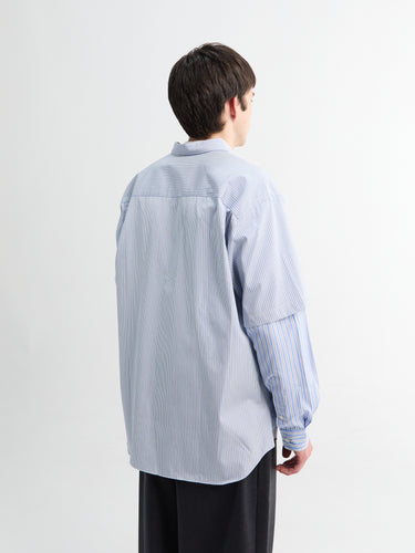 Comme des Garçons Homme - Layered Longsleeve Shirt in Blue