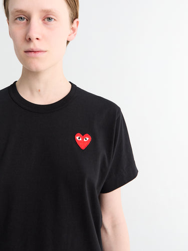 Comme des Garçons PLAY - Red Heart T-Shirt in Black