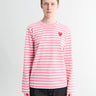 Comme des Garçons PLAY - U T-Shirt Red Emblem Knit in Pink