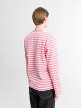 Comme des Garçons PLAY - U T-Shirt Red Emblem Knit in Pink