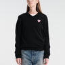 Comme des Garçons PLAY - U Sweater Pink Emblem Knit in Black