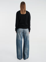 Comme des Garçons PLAY - U Sweater Pink Emblem Knit in Black