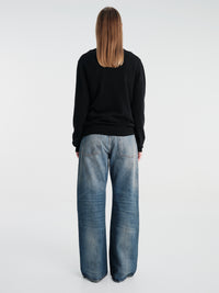 Comme des Garçons PLAY - U Sweater Pink Emblem Knit in Black