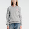 Comme des Garçons PLAY - U Sweater Pink Emblem Knit in Top Light Grey
