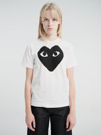 Comme des Garçons PLAY - Black Heart T-Shirt in White