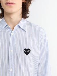 Shirt with Black Emblem in Blue