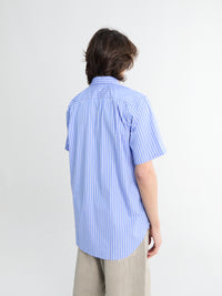 Woven Shirt with Black Emblem in Stripe