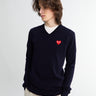Comme des Garçons PLAY - Sweater Red Emblem Knit in Navy