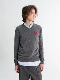 Red Heart Sweater in Grey