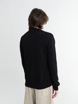 Comme des Garçons PLAY - Round-Neck Cardigan Red Emblem Knit in Black