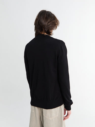Comme des Garçons PLAY - Round-Neck Cardigan Red Emblem Knit in Black