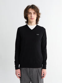 Comme des Garçons PLAY - Black Heart Sweater in Black