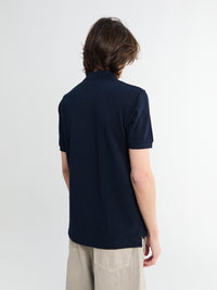 Polo With Red Emblem in Navy