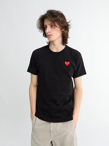 Comme des Garçons PLAY - Red Heart T-Shirt in Black