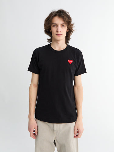 Comme des Garçons PLAY - Red Heart T-Shirt in Black