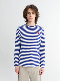 Red Heart Longsleeved T-Shirt in Navy and White