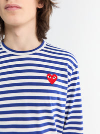 Red Heart Longsleeved T-Shirt in Navy and White