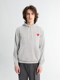 Red Heart Hoodie in Grey