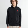 Comme des Garçons PLAY - Sweatshirt Red Emblem Knit in Black