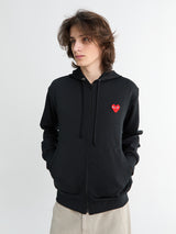 Comme des Garçons PLAY - Sweatshirt Red Emblem Knit in Black