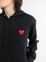 Comme des Garçons PLAY - Sweatshirt Red Emblem Knit in Black