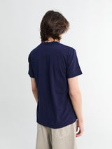 Comme des Garçons PLAY - T-Shirt With Double Burgundy Emblem in Navy