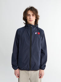 CDG x K-Way Full Zip Packable Jacket in Navy