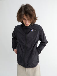 CDG Play x K Way Full Zip Packable Jacket in Black