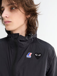 CDG Play x K Way Full Zip Packable Jacket in Black