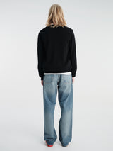 Comme des Garçons PLAY - U Sweater Pink Emblem Knit in Black