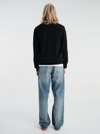 Comme des Garçons PLAY - U Sweater Pink Emblem Knit in Black