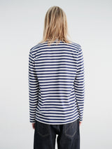 Comme des Garçons PLAY - U T-Shirt Red Emblem Knit in Navy