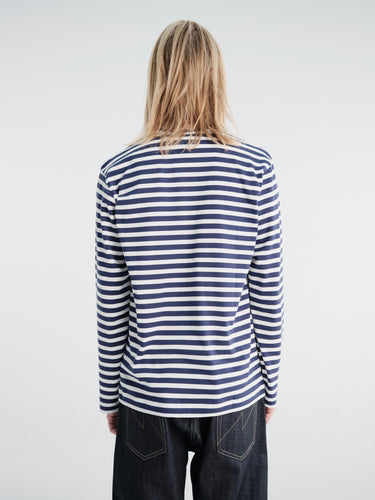 Comme des Garçons PLAY - U T-Shirt Red Emblem Knit in Navy