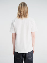 Comme des Garçons PLAY - U T-Shirt Red Emblem Knit in White