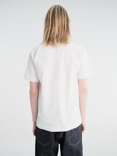 Comme des Garçons PLAY - U T-Shirt Red Emblem Knit in White
