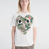 Comme des Garçons PLAY - U T-Shirt Red Emblem in White and Camo