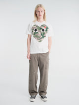 Comme des Garçons PLAY - U T-Shirt Red Emblem in White and Camo