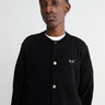 Comme des Garçons PLAY - Round-Neck Black Emblem Knit in Black
