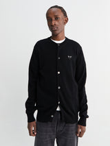 Comme des Garçons PLAY - Round-Neck Black Emblem Knit in Black