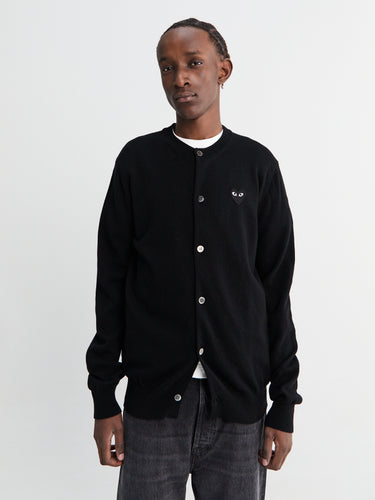 Comme des Garçons PLAY - Round-Neck Black Emblem Knit in Black