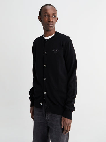 Comme des Garçons PLAY - Round-Neck Black Emblem Knit in Black
