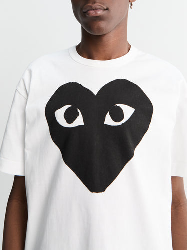 Comme des Garçons PLAY - Black Heart T-Shirt in White