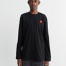 Comme des Garçons PLAY - Red Heart Longsleeved T-Shirt in Black