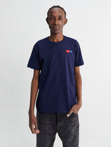 Comme des Garçons PLAY - T-Shirt With Double Burgundy Emblem in Navy
