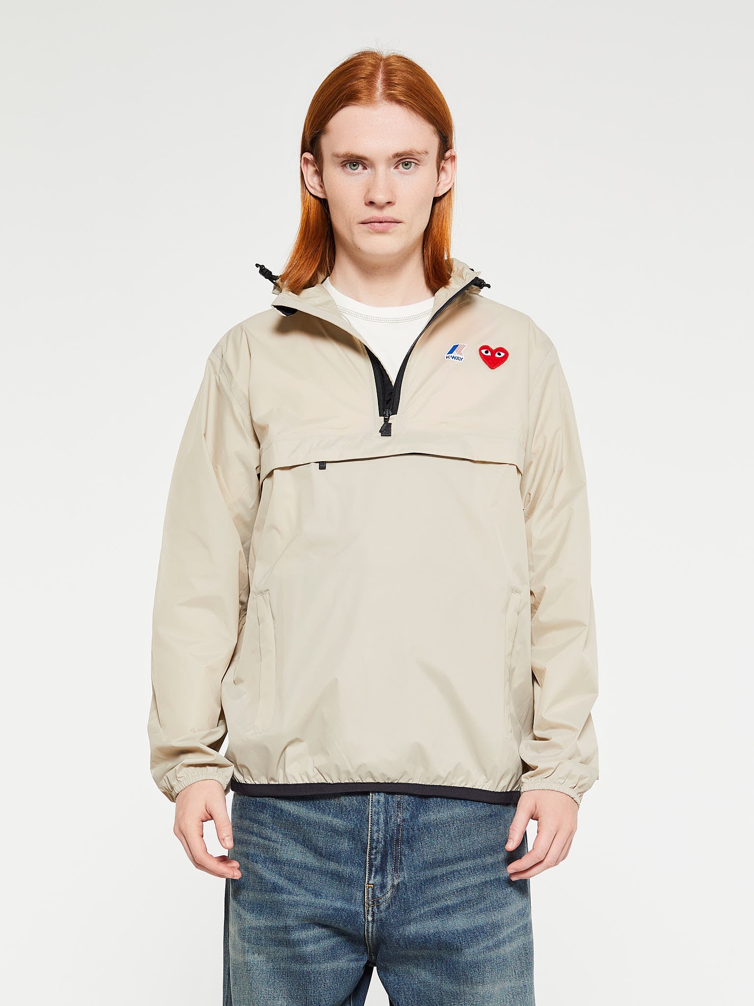 CDG x K-Way Le Vrai 3.0 Leon Jacket in Beige