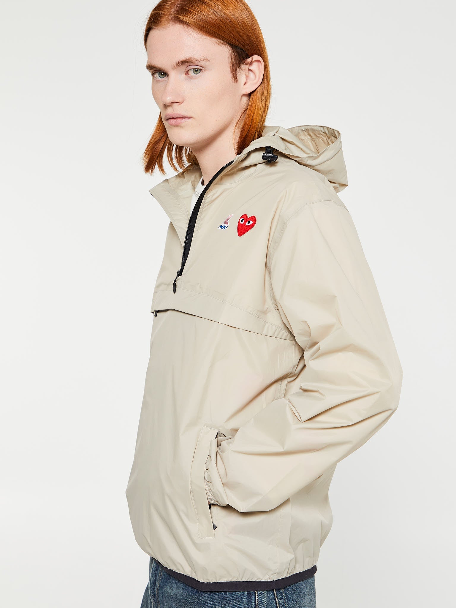 CDG x K-Way Le Vrai 3.0 Leon Jacket in Beige